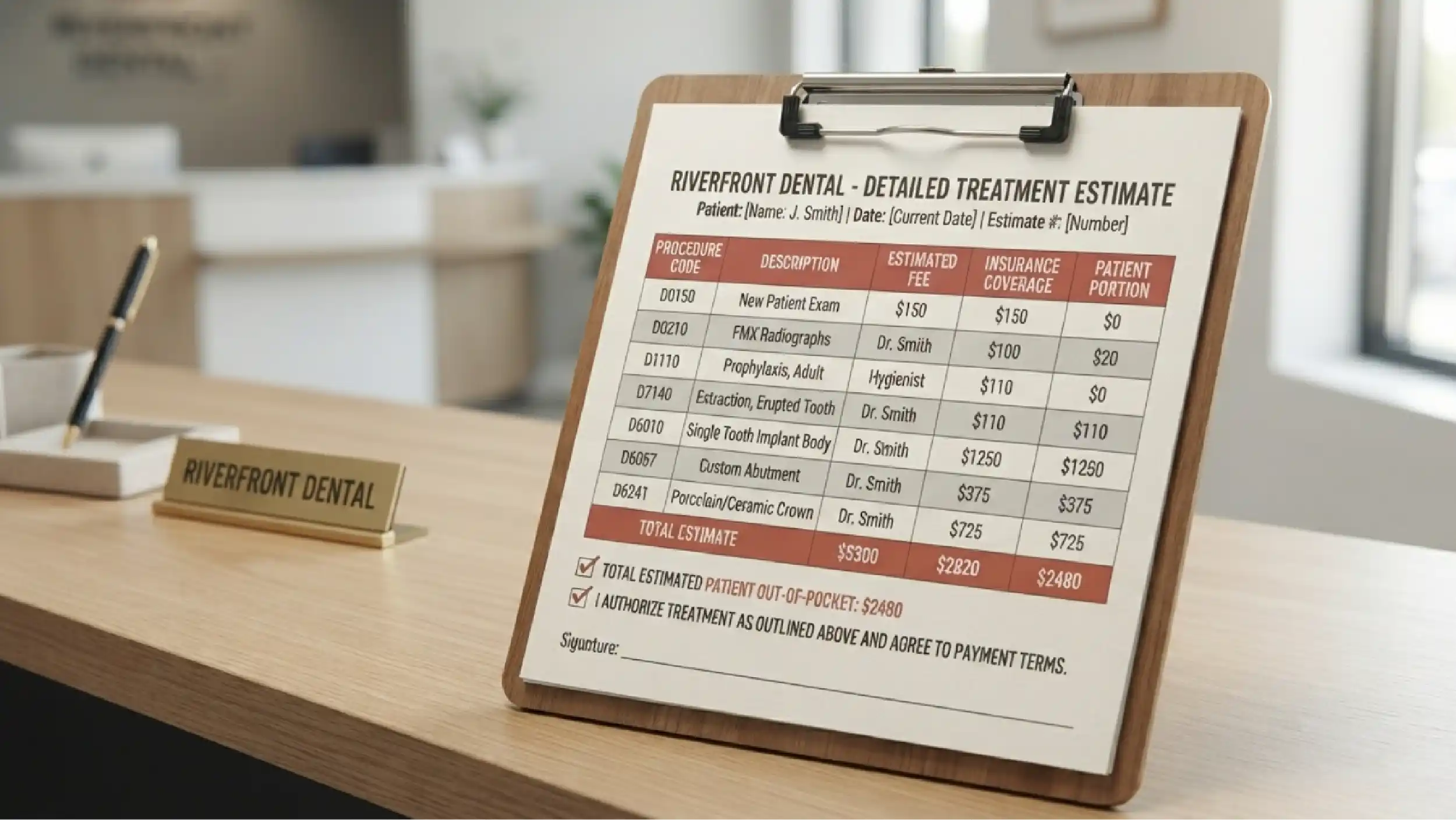 A written itemised treatment estimate.